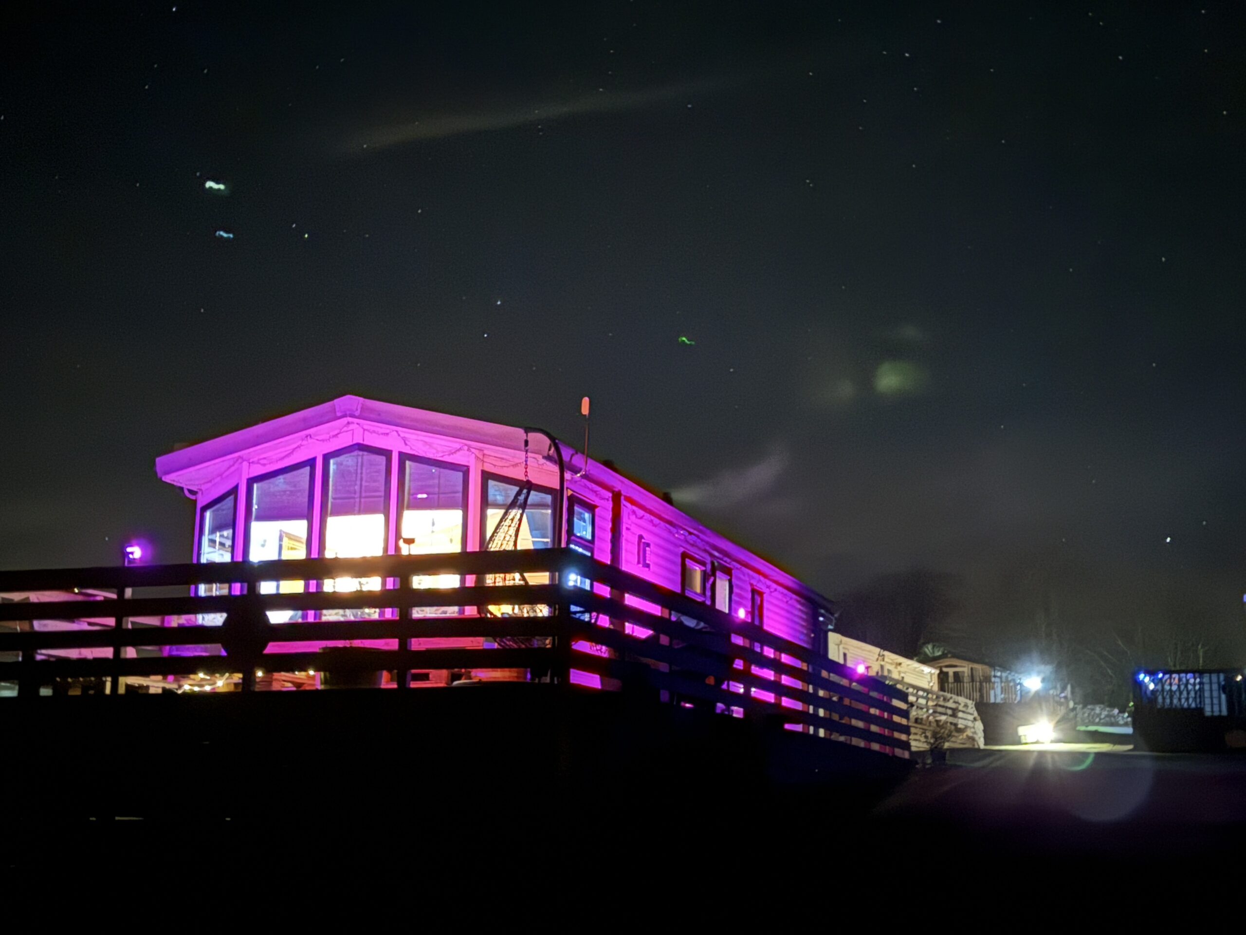 Rabbit House at night